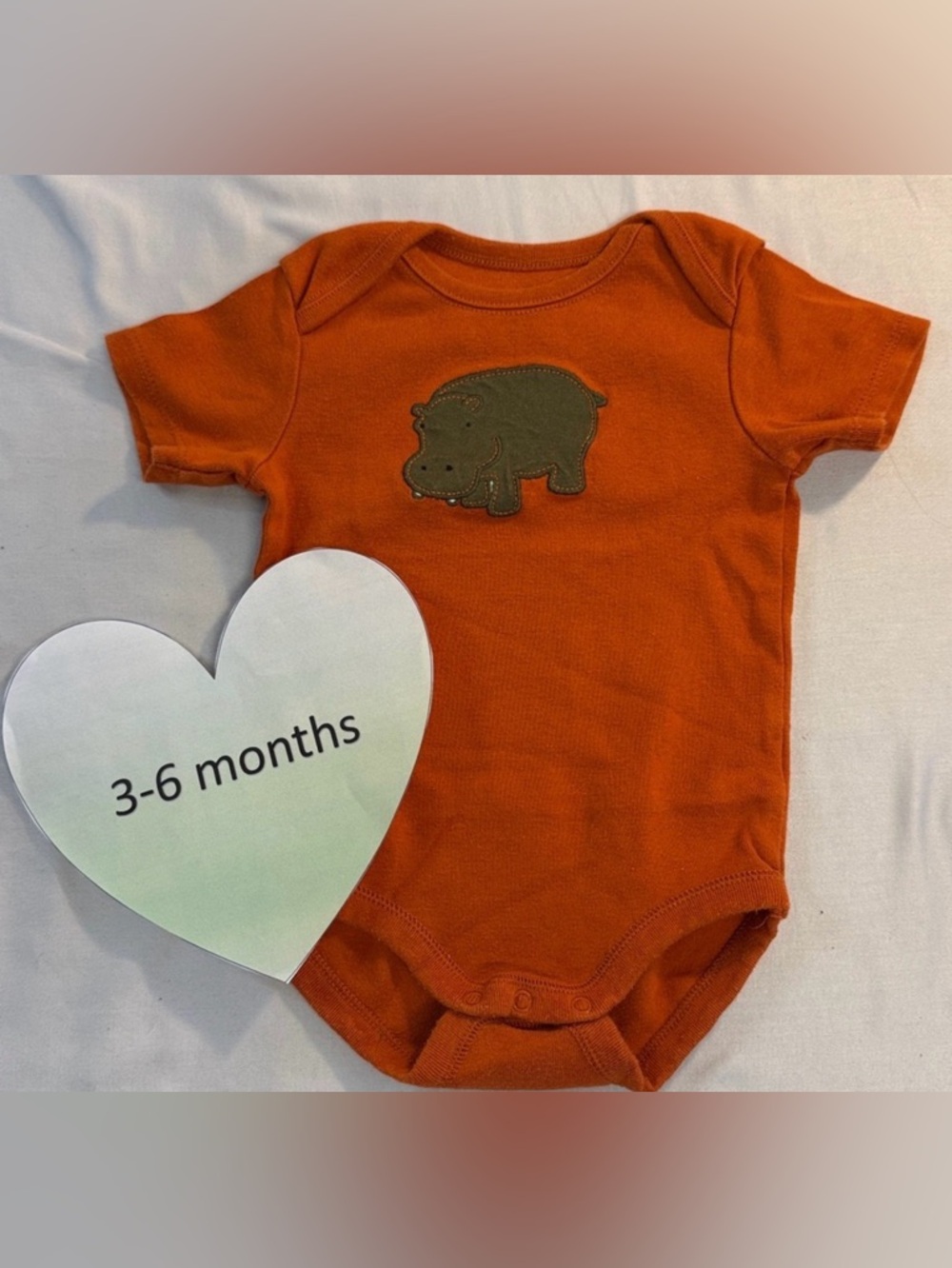 Gymboree Orange Hippo Appliqué One-Piece